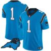 Men’s Panthers Vapor Limited Jersey – Carolina Patch – All Stitched – Blue – #1 Team