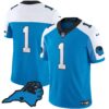 Men’s Panthers Vapor Limited Jersey – Carolina Patch – All Stitched – Blue Alternate – #1 Team