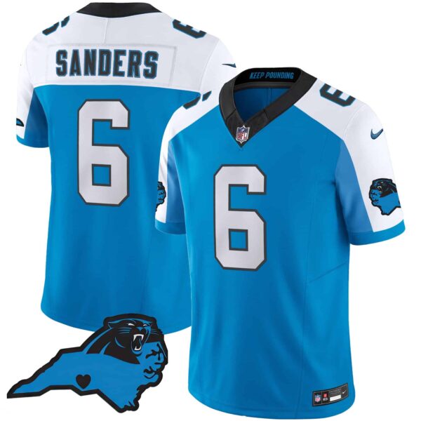 Men’s Panthers Vapor Limited Jersey – Carolina Patch – All Stitched – Blue Alternate – Miles Sanders