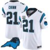 Men’s Panthers Vapor Limited Jersey – Carolina Patch – All Stitched – White – Jeremy Chinn