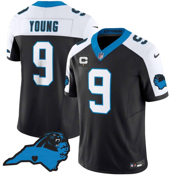 Men’s Panthers Vapor Limited Jersey – Carolina Patch – All Stitched – Black Alternate – Bryce Young
