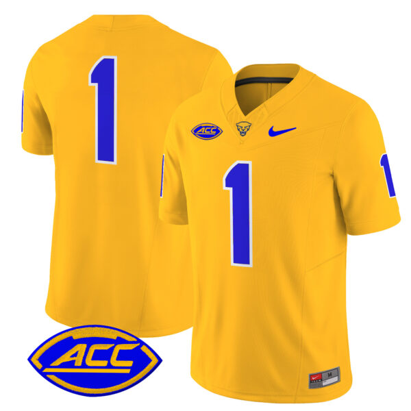 Men’s Pittsburgh Panthers 2024 Vapor Limited Jersey – All Stitched – Gold – #1 Team