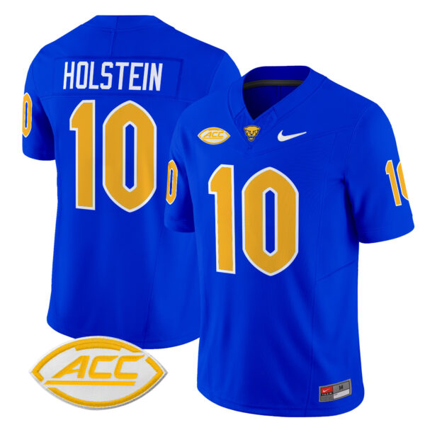 Men’s Pittsburgh Panthers 2024 Vapor Limited Jersey – All Stitched – Royal – Eli Holstein