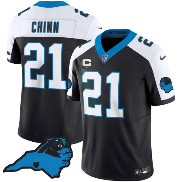Men’s Panthers Vapor Limited Jersey – Carolina Patch – All Stitched – Black Alternate – Jeremy Chinn