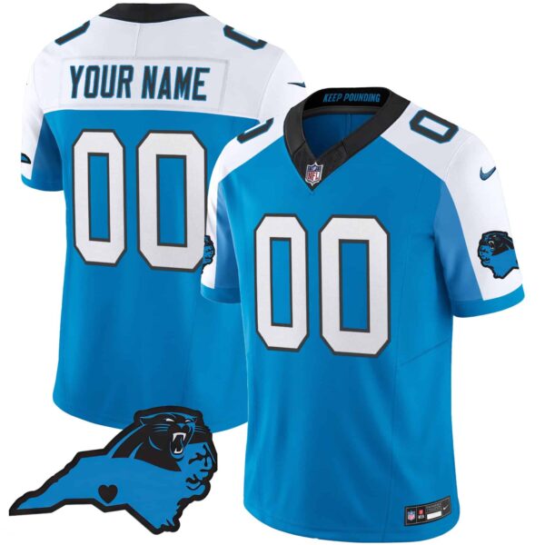 Panthers Vapor Limited Custom Jersey – Carolina Patch – All Stitched – Youth – Blue Alternate