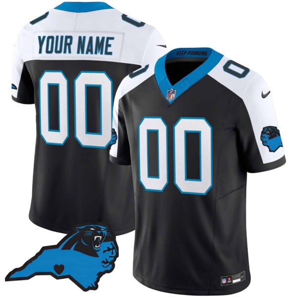 Panthers Vapor Limited Custom Jersey – Carolina Patch – All Stitched – Men – Black Alternate