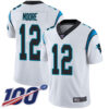 Nike Panthers #12 DJ Moore White Men’s Stitched NFL 100th Season Vapor Limited Jersey
