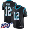 Nike Panthers #12 DJ Moore Black Team Color Men’s Stitched NFL 100th Season Vapor Limited Jersey