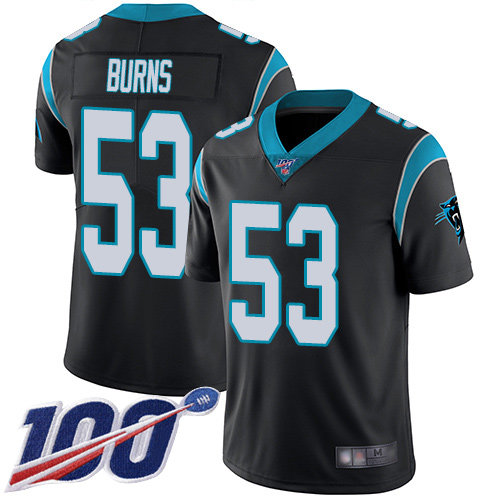 Nike Panthers #53 Brian Burns Black Team Color Men’s Stitched NFL 100th Season Vapor Limited Jersey