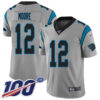 Nike Panthers #12 DJ Moore Silver Men’s Stitched NFL Limited Inverted Legend 100th Season Jersey