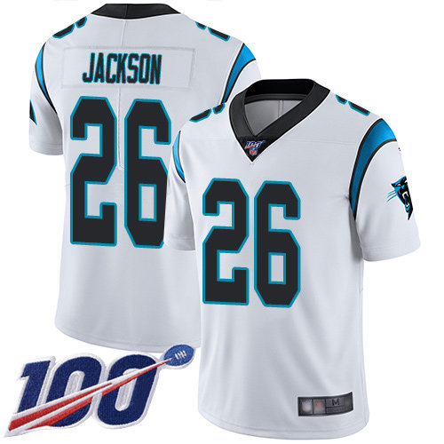 Nike Panthers #26 Donte Jackson White Men’s Stitched NFL 100th Season Vapor Limited Jersey