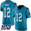 Nike Panthers #12 DJ Moore Blue Alternate Men’s Stitched NFL 100th Season Vapor Limited Jersey