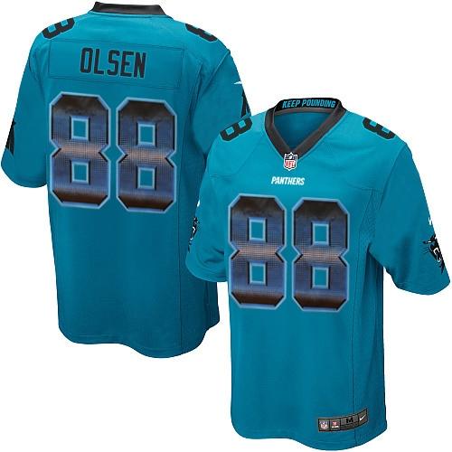 Nike Panthers #88 Greg Olsen Blue Alternate Men’s Stitched NFL Limited Strobe Jersey