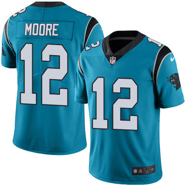 Nike Carolina Panthers #12 DJ Moore Blue Alternate Men’s Stitched NFL Vapor Untouchable Limited Jersey