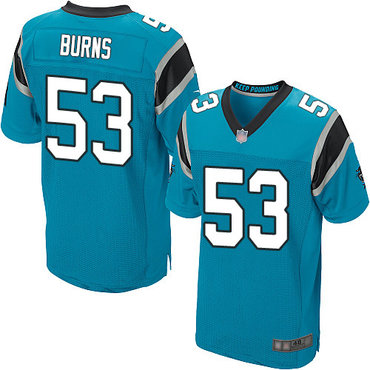 Panthers #53 Brian Burns Blue Alternate Men’s Stitched Football Elite Jersey