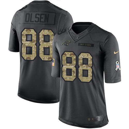 Nike Panthers #88 Greg Olsen Black Men’s Stitched NFL Limited 2016 Salute to Service Jersey