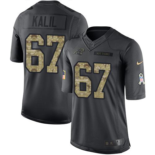 Nike Panthers #67 Ryan Kalil Black Men’s Stitched NFL Limited 2016 Salute to Service Jersey