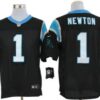Size 60 4XL-Cam Newton Carolina Panthers #1 Black Stitched Nike Elite NFL Jerseys