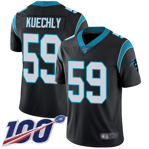 Panthers #59 Luke Kuechly Black Team Color Men’s Stitched Football 100th Season Vapor Limited Jersey