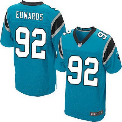 Men’s Carolina Panthers #92 Dwan Edwards Light Blue Alternate NFL Nike Elite Jersey