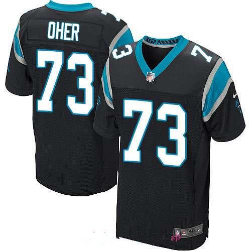 Men’s Carolina Panthers #73 Michael Oher Black Team Color Stitched NFL Nike Elite Jersey
