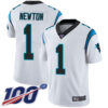 Panthers #1 Cam Newton White Men’s Stitched Football 100th Season Vapor Limited Jersey