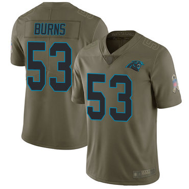 Panthers #53 Brian Burns Olive Men’s Stitched Football Limited 2017 Salute To Service Jersey