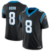Men’s Carolina Panthers #8 Jaycee Horn Black 2023 F.U.S.E. Vapor Untouchable Stitched Football Jersey