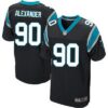 Men’s Carolina Panthers #90 Frank Alexander Black Team Color NFL Nike Elite Jersey