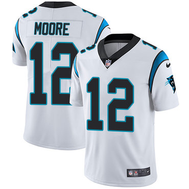 Nike Carolina Panthers #12 DJ Moore White Men’s Stitched NFL Vapor Untouchable Limited Jersey