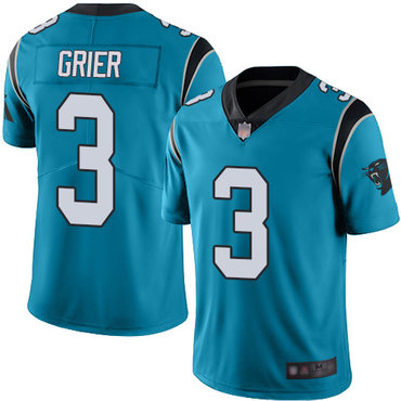 Panthers #3 Will Grier Blue Alternate Men’s Stitched Football Vapor Untouchable Limited Jersey