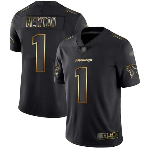 Panthers #1 Cam Newton Black Gold Men’s Stitched Football Vapor Untouchable Limited Jersey
