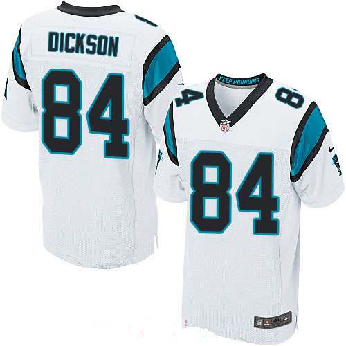 Men’s Carolina Panthers #84 Ed Dickson White Road Stitched NFL Nike Elite Jersey