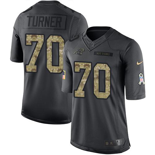 Nike Panthers #70 Trai Turner Black Men’s Stitched NFL Limited 2016 Salute to Service Jersey
