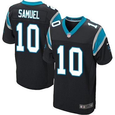 Nike Carolina Panthers #10 Curtis Samuel Black Team Color Men’s Stitched NFL Elite Jersey