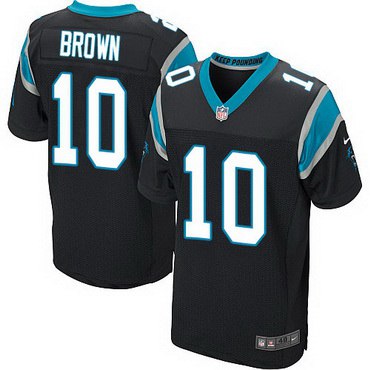 Men’s Carolina Panthers #10 Corey Brown Black Team Color NFL Nike Elite Jersey