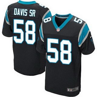 Men’s Carolina Panthers #58 Thomas Davis Sr Black Team Color NFL Nike Elite Jersey