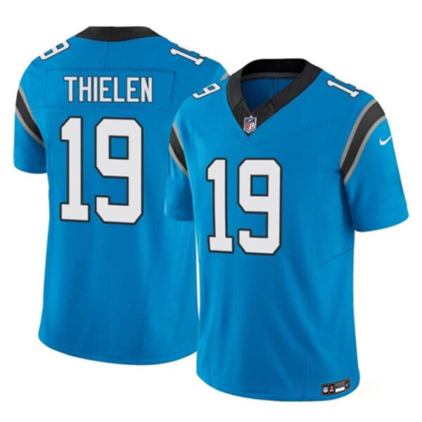 Men’s Carolina Panthers #19 Adam Thielen Blue 2023 F.U.S.E. Vapor Untouchable Football Stitched Jersey