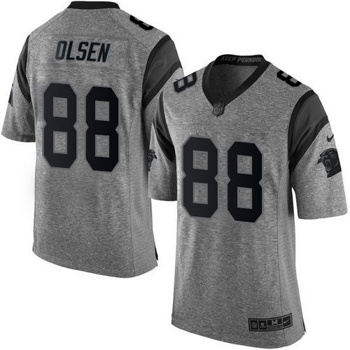 Nike Panthers #88 Greg Olsen Gray Men’s Stitched NFL Limited Gridiron Gray Jersey