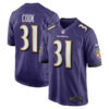 Baltimore Ravens #31 Dalvin Cook Game Jersey – Purple