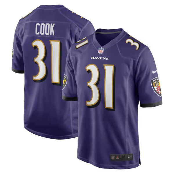 Baltimore Ravens #31 Dalvin Cook Game Jersey – Purple