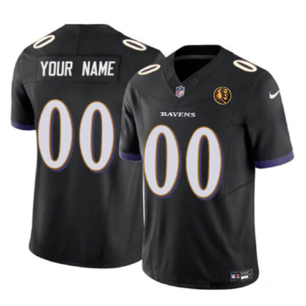 Baltimore Ravens Active Player Custom Black 2023 FUSE With John Madden Jersey