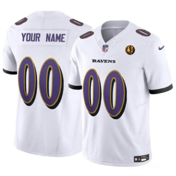 Baltimore Ravens Active Player Custom White 2023 FUSE With John Madden Jersey