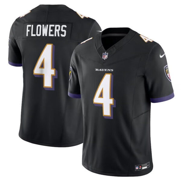 Baltimore Ravens #4 Zay Flowers Alternate Vapor FUSE Limited Jersey – Black