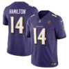 Baltimore Ravens #14 Kyle Hamilton Purple 2023 FUSE With John Madden Patch Vapor Jersey