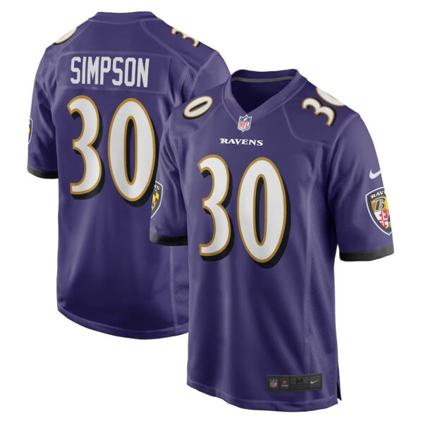 Baltimore Ravens #30 Trenton Simpson Game Jersey – Purple