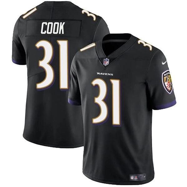 Baltimore Ravens #31 Dalvin Cook Black Stitched Jersey