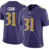 Baltimore Ravens #31 Dalvin Cook Purple 2024 FUSE Color Rush Stitched Jersey
