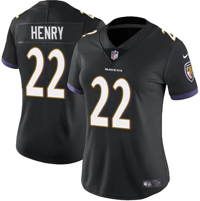 Baltimore Ravens #22 Derrick Henry Black Football Jerseyrun Small
