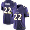 Baltimore Ravens #22 Derrick Henry Purple 2023 FUSE Stitched Game Jersey